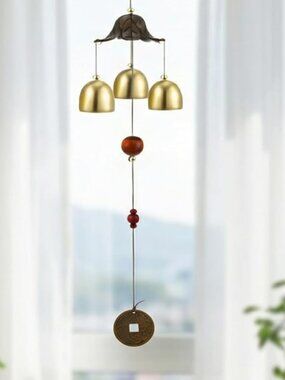 Good Luck Feng Shui Wind Chimes Small Hanging Decor For Inside or Outside